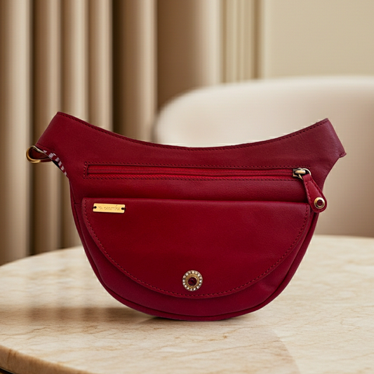 Riñonera Luna "Special Red Luxury Top" Old Gold · Piel · Pieza Exclusiva Núm. 18456