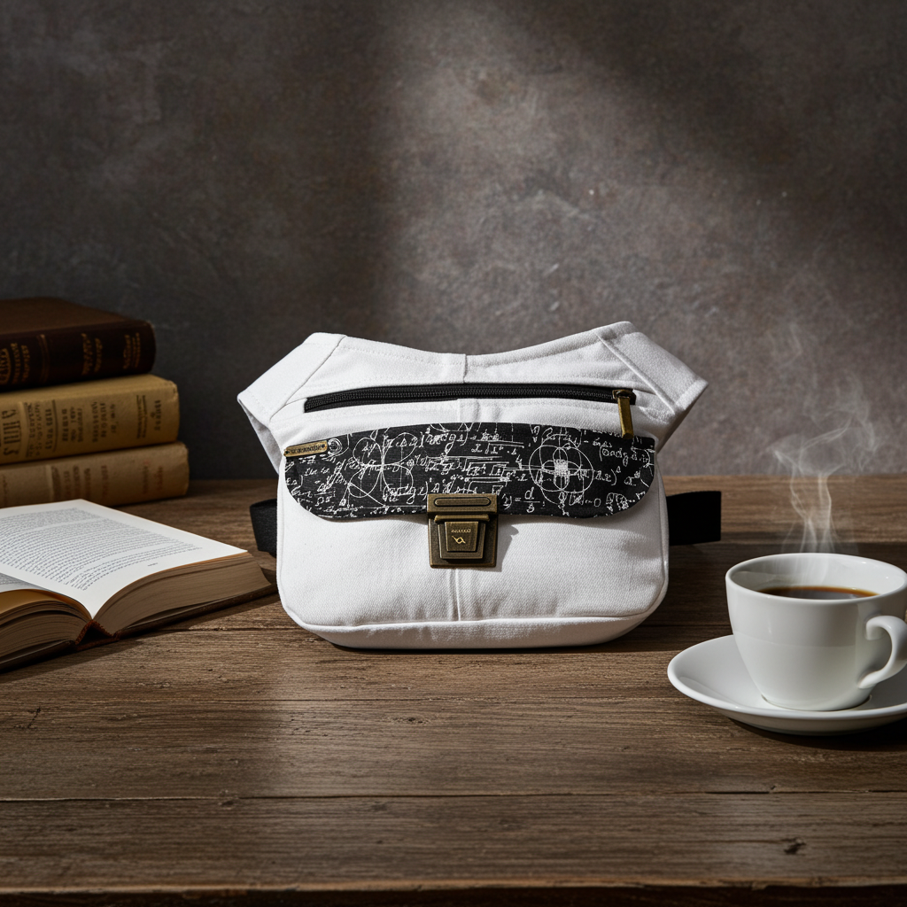 Riñonera Special ♻️White Jeans Recycled ♻️ + Bolsillo trasero con cremallera · Pieza Única Núm. 19347