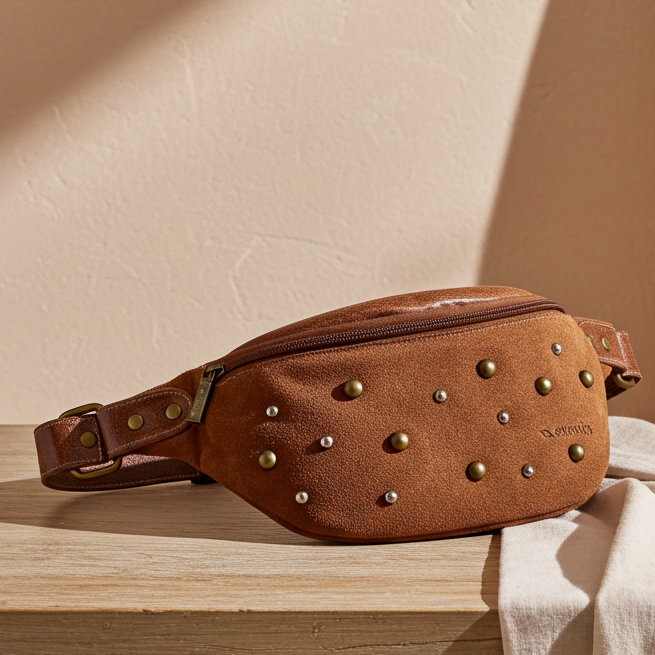 Riñonera RetroChic "Elegant Brown Party 2026" · Piel / Cuero · Pieza Exclusiva Núm. 18223