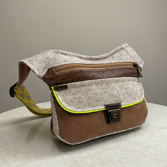 Riñonera "Elegant Patchwork Top" + Bolsillo trasero · Polipiel · Pieza Única Núm. 18310