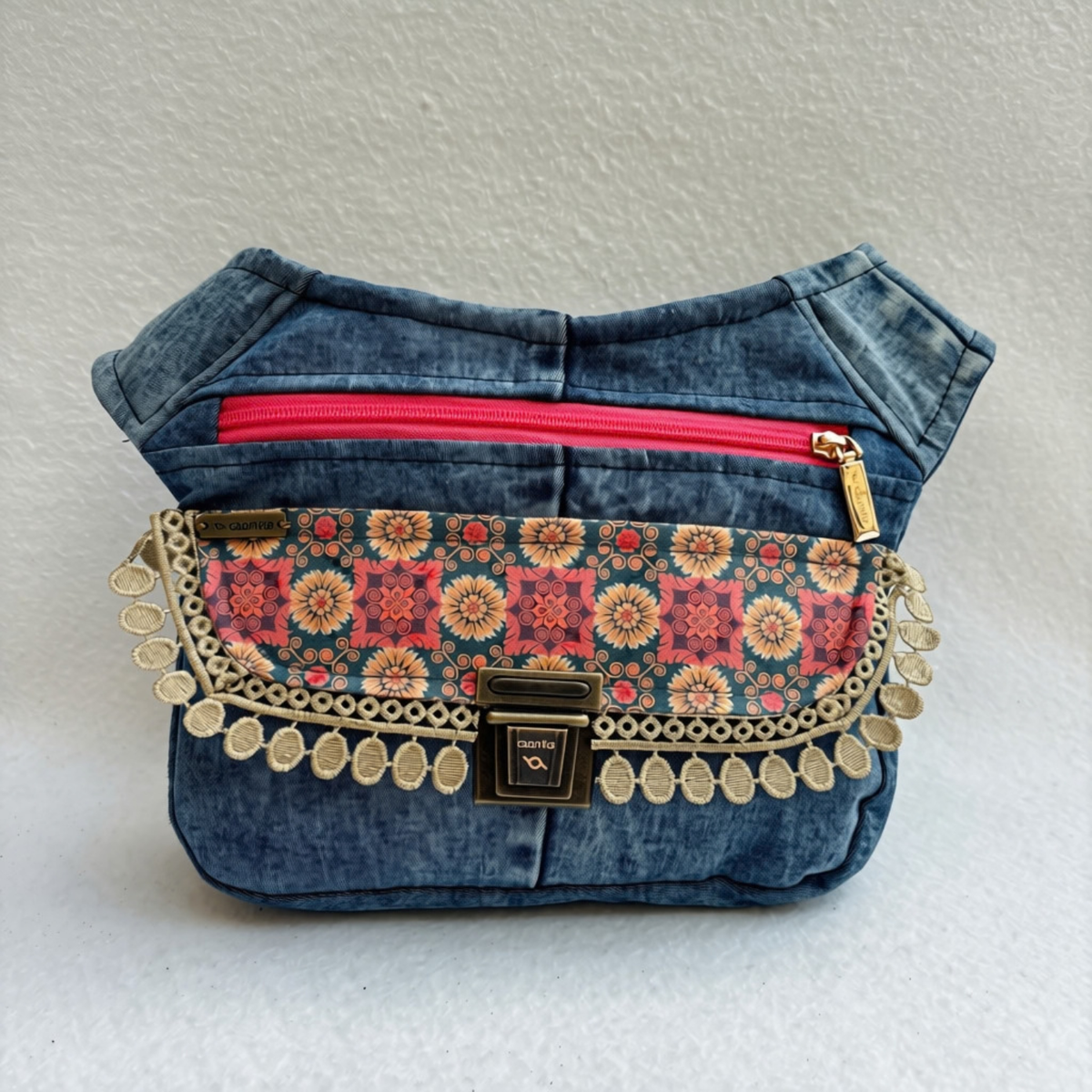 Riñonera Original "Jeans Mandalas Top" ♻️ Jeans Recycled ♻️ · Pieza Única Núm. 19538