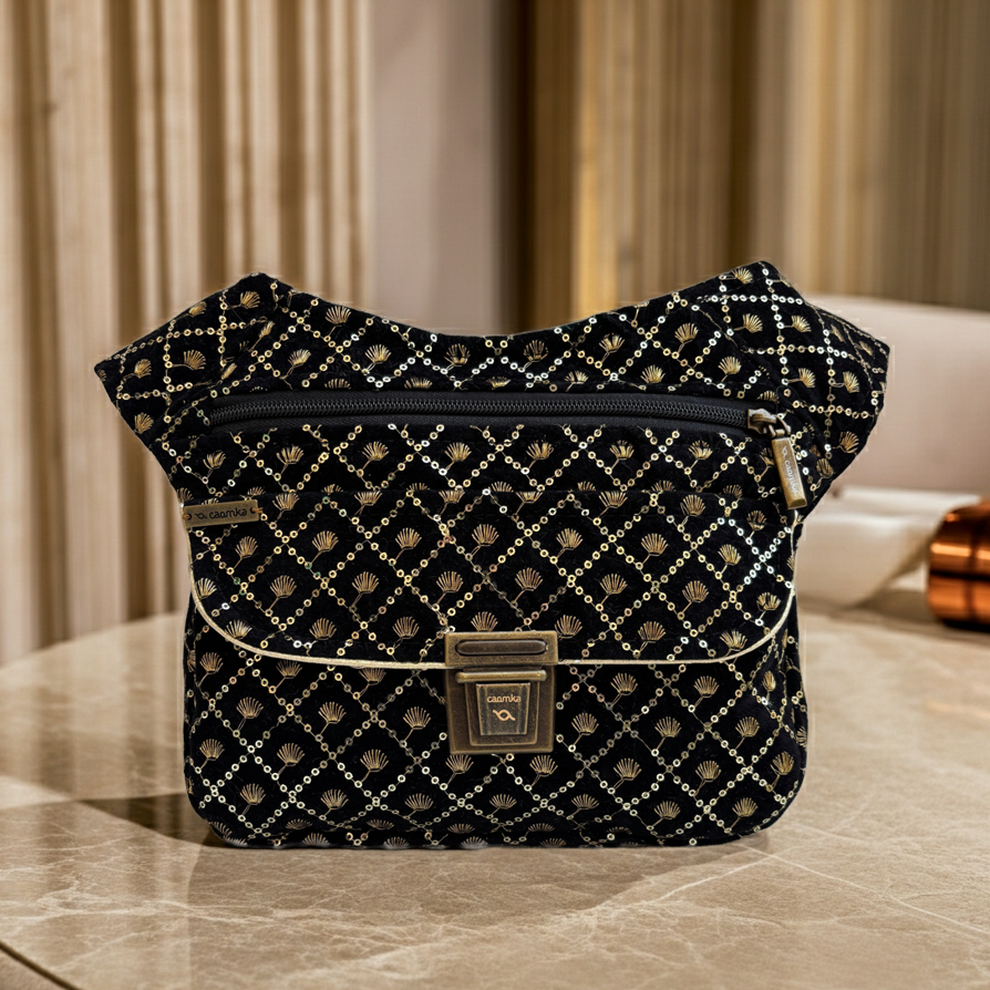 Riñonera "Elegant Luxury India Golden" + Bolsillo trasero · Pieza Única Núm. 18349