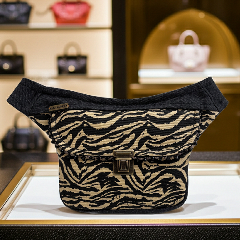Riñonera Mini "Animal Print" + Bolsillo trasero extra · Pieza Única Núm. 18254
