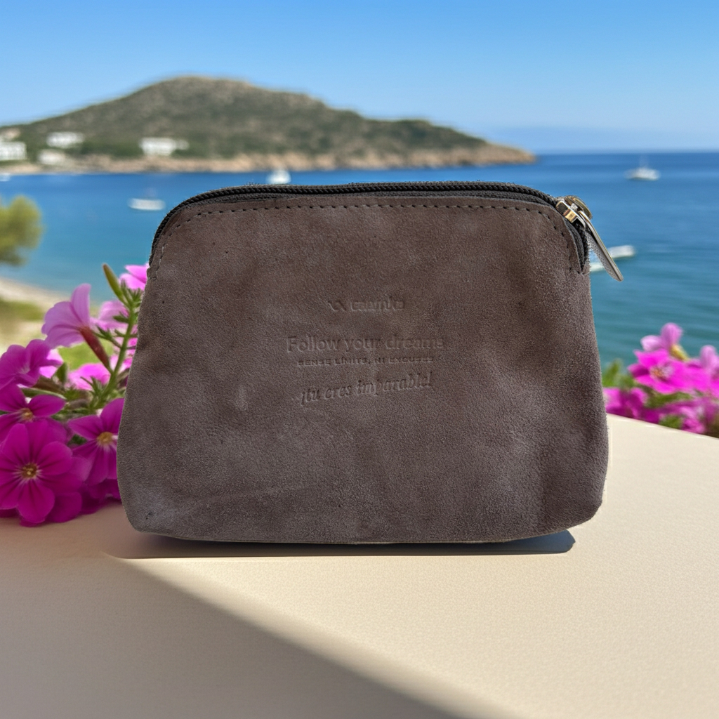 CAOMKA Flat Coin Purse Natürliches BioCuir®-Leder Exklusivstück Nr. 13177