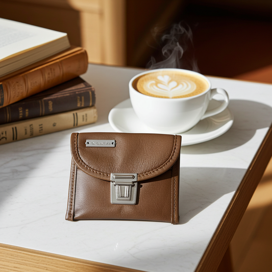CAOMKA Coin Holder Natural BioCuir® Leather Exclusive Piece No. 12375