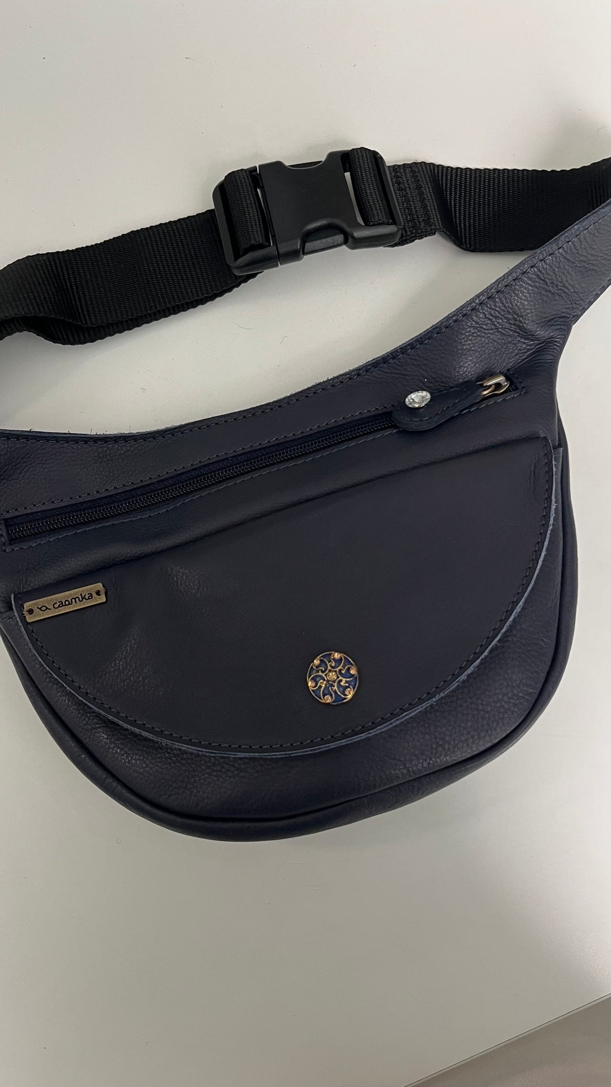 Riñonera Luna "Special Dark Blue Luxury" Silver · Piel · Pieza Exclusiva Núm. 19065