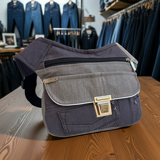 Riñonera "Special ♻️ Jeans Recycled ♻️ " + Bolsillo trasero con cremallera · Pieza Única Núm. 18491