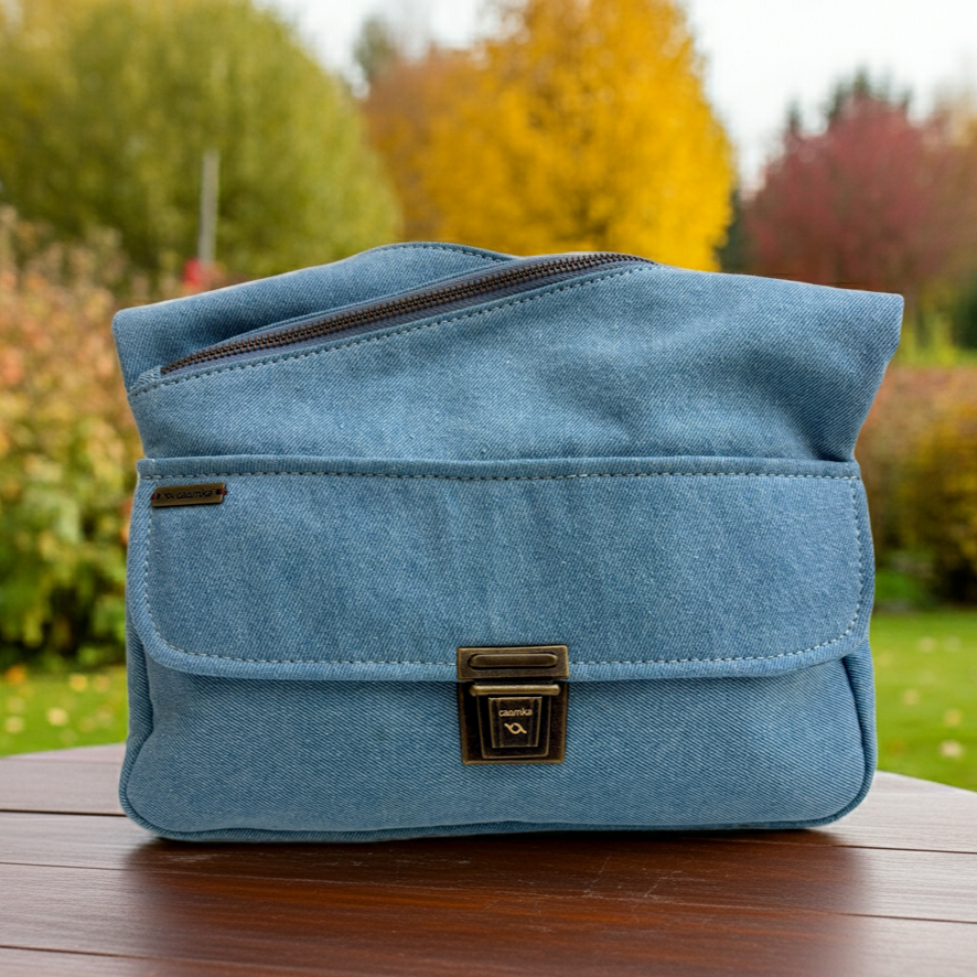 Bolso Bandolera Súper Caomka "Autumn Blue Denim" · Pieza Exclusiva Núm. 17968