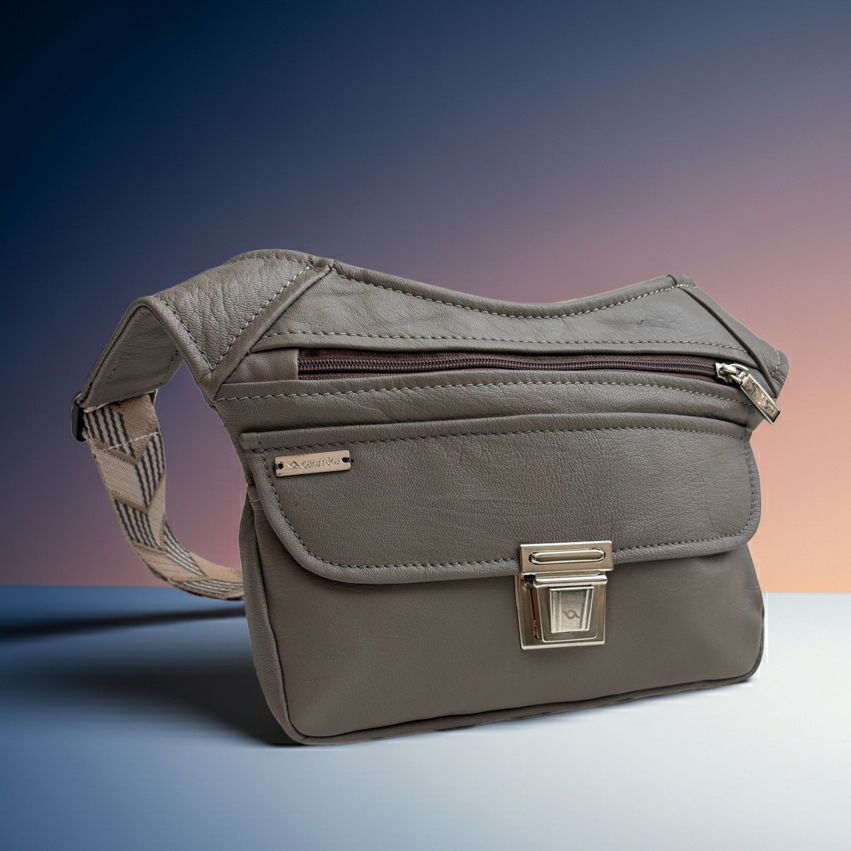 Riñonera "Special Grey Top” + Bolsillo trasero · Piel · Pieza Única Núm. 19429