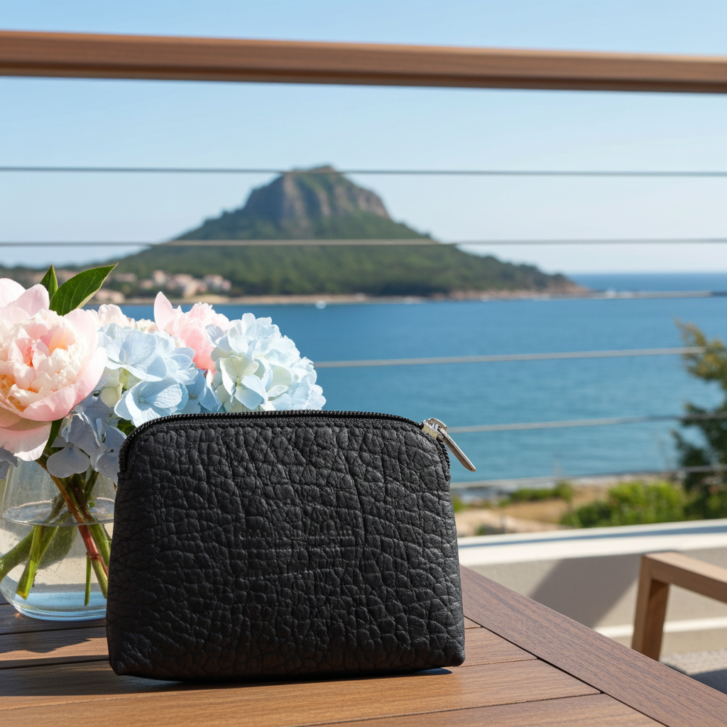 CAOMKA Flat Coin Purse Natürliches BioCuir®-Leder Exklusivstück Nr. 13177