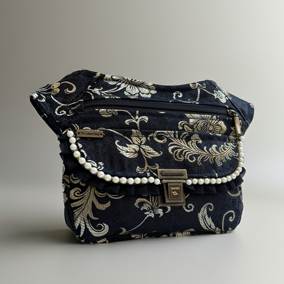 Riñonera "Elegant Luxury India Golden" + Bolsillo trasero · Pieza Única Núm. 19176