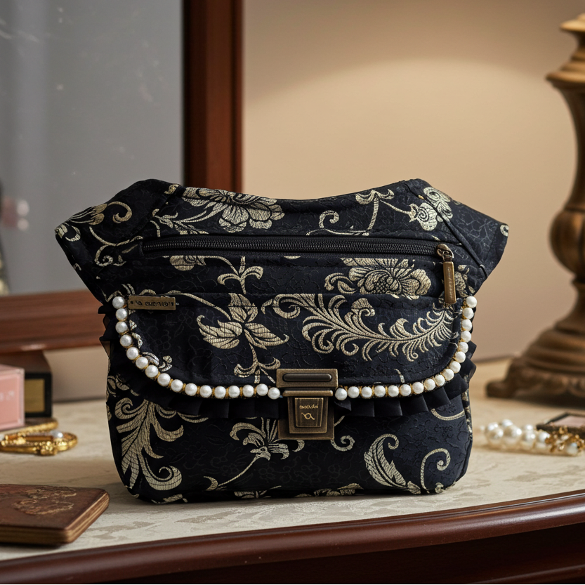 Riñonera "Elegant Luxury India Golden" + Bolsillo trasero · Pieza Única Núm. 19176