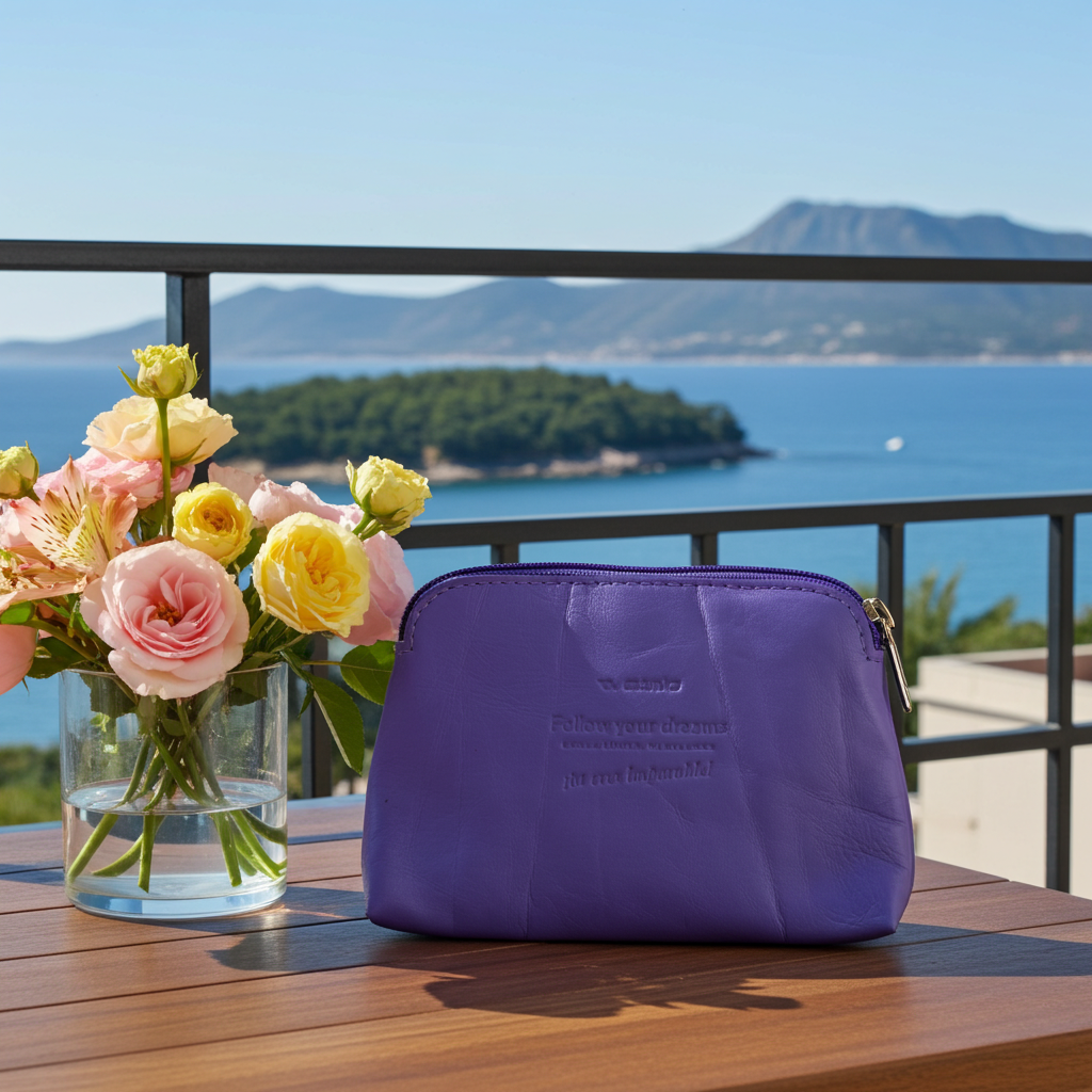 CAOMKA Flat Coin Purse Natürliches BioCuir®-Leder Exklusivstück Nr. 13177