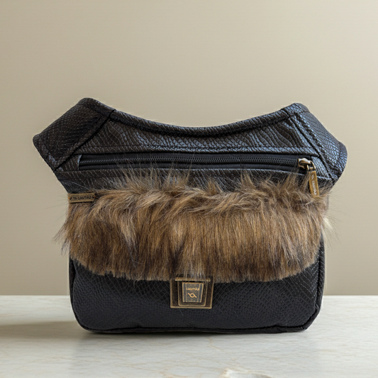 Riñonera "Special Elegant Feline" · Polipiel + Bolsillo trasero · Pieza Única Núm. 18323