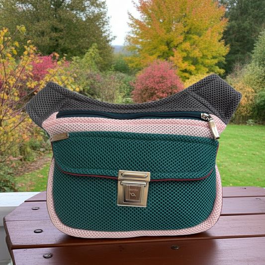 Riñonera "Soft 3D Pink & Green" + Bolsillo trasero · Pieza Única Núm. 18068