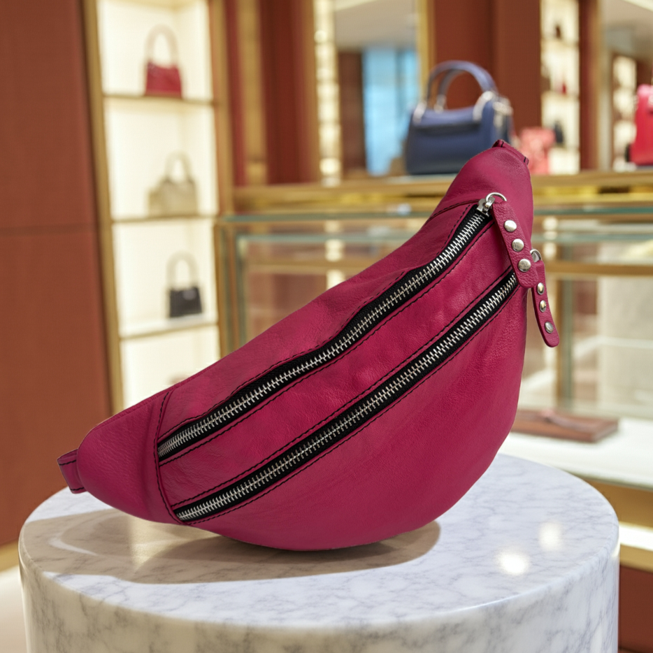 Premium Retro Chic Green BioCuir® Natural Leather Exclusive Piece No. 12639