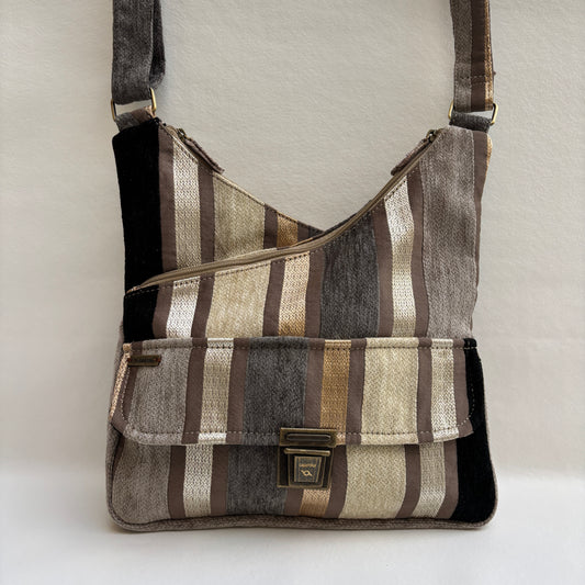 Bolso Bandolera Súper Caomka "Natural Stripes" · Pieza Única Núm. 19260