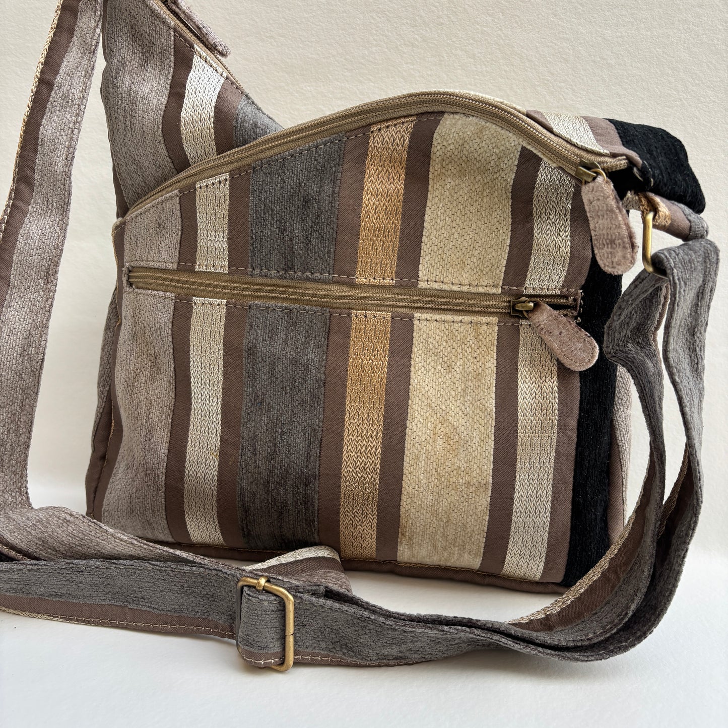 Bolso Bandolera Súper Caomka "Natural Stripes" · Pieza Única Núm. 19260