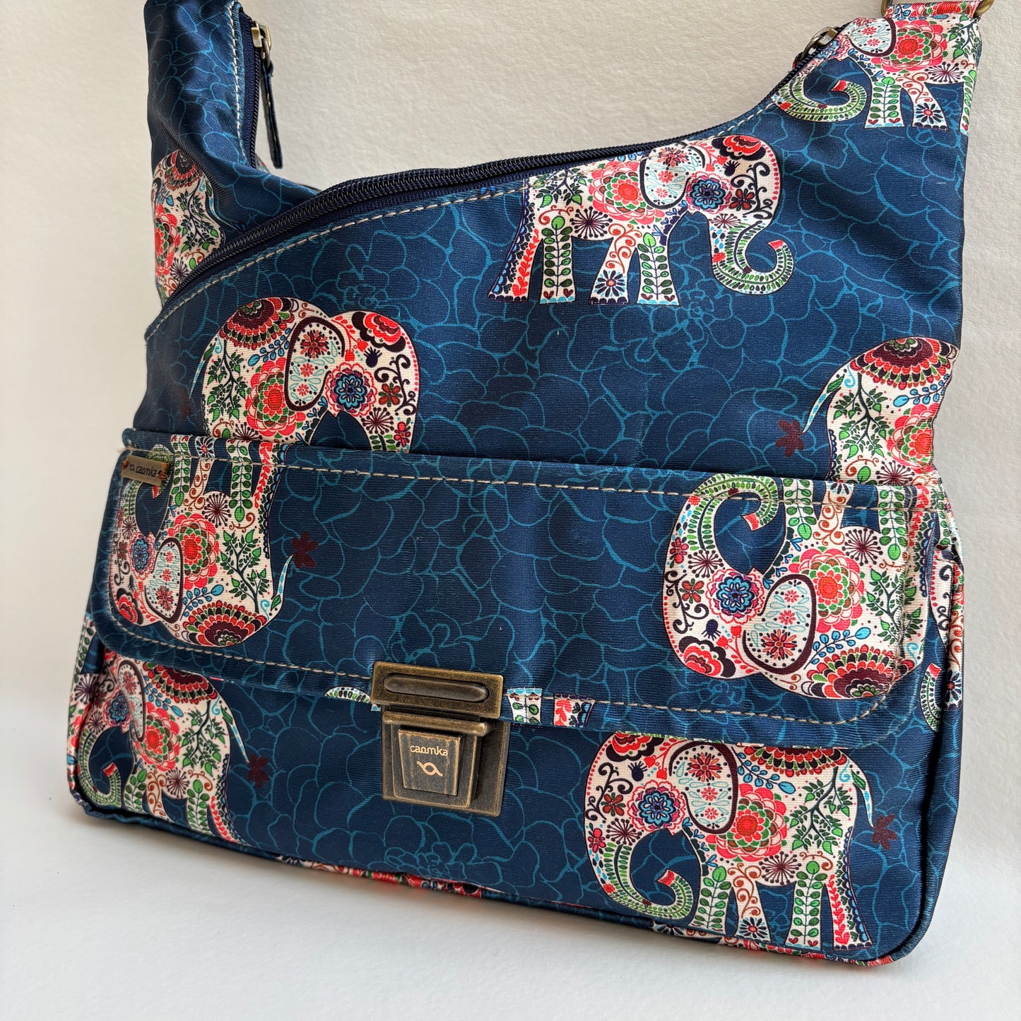 Bolso Bandolera Súper Caomka "Bohemian Elephants" · Pieza Única Núm. 19257