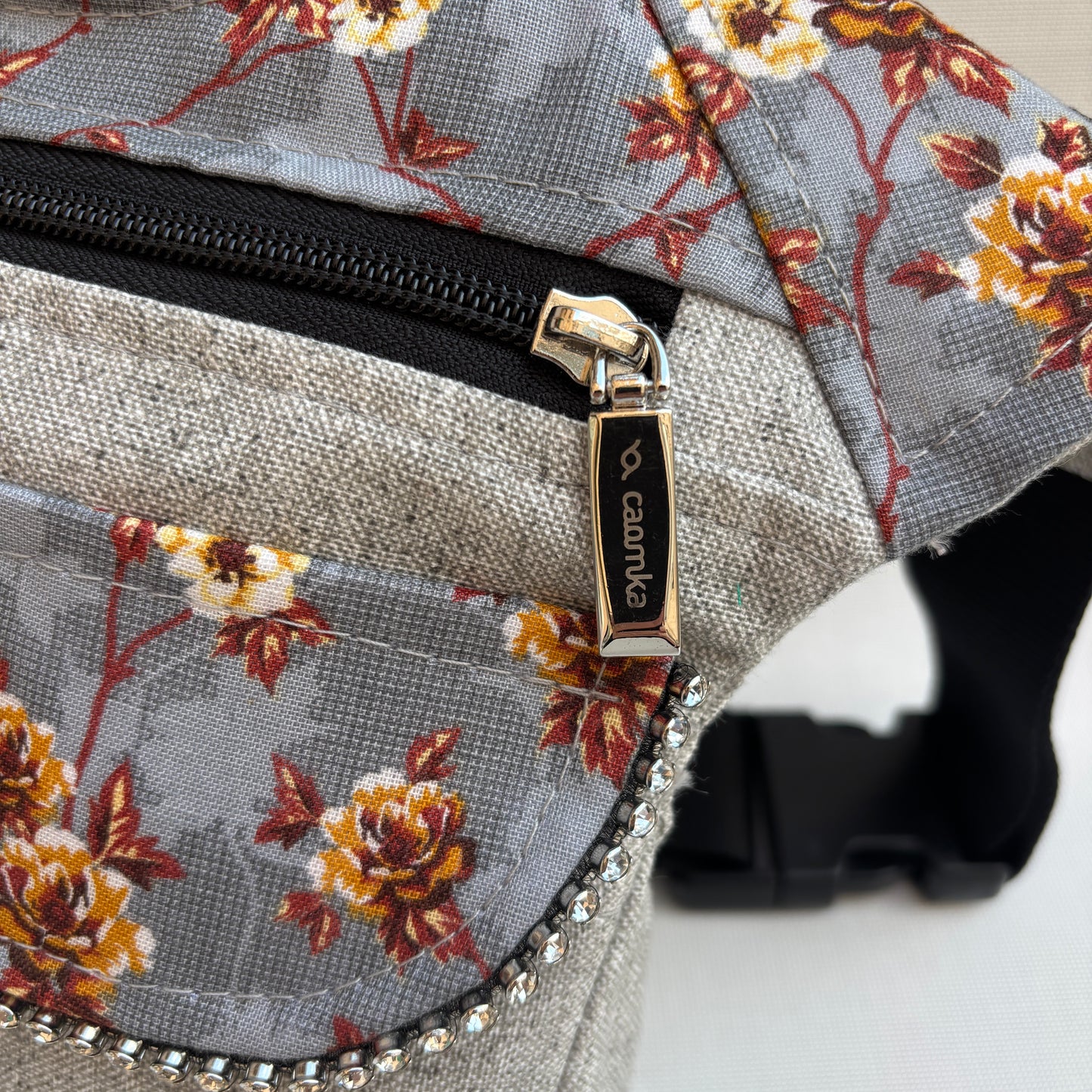 Riñonera "Special Flowers India" + Bolsillo trasero · Pieza Única Núm. 18463