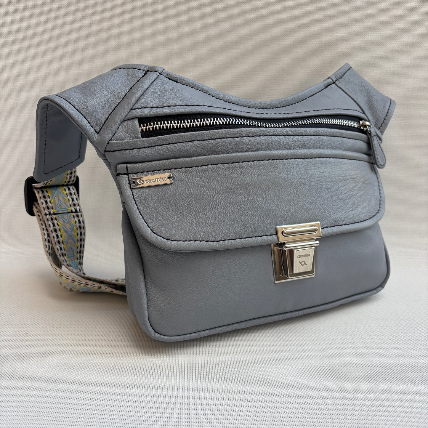 BioCuir Classic Black &amp; Silver BioCuir® Natural Leather Exclusive Piece No. 6678