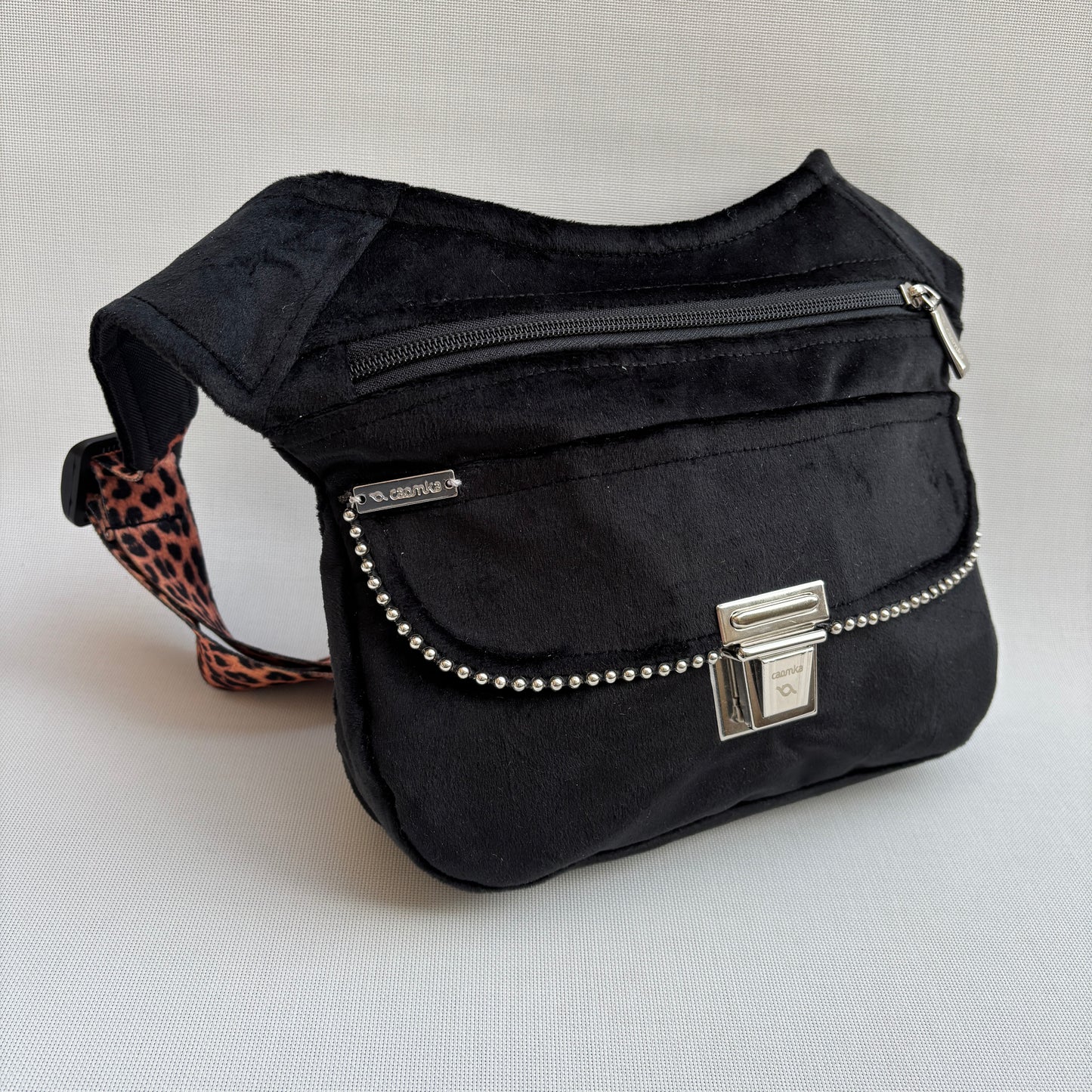 Riñonera "Elegant Black Top" · Terciopelo · Pieza Única Núm. 16916