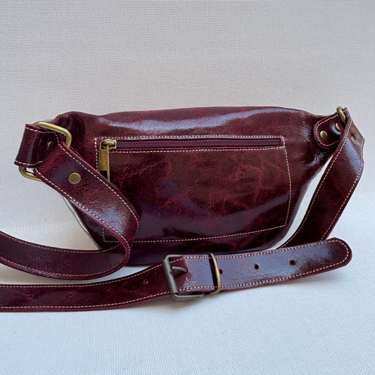 Riñonera "Premium Retro Chic Golden Burdeos" · Piel / Cuero · Pieza Exclusiva Núm. 17829