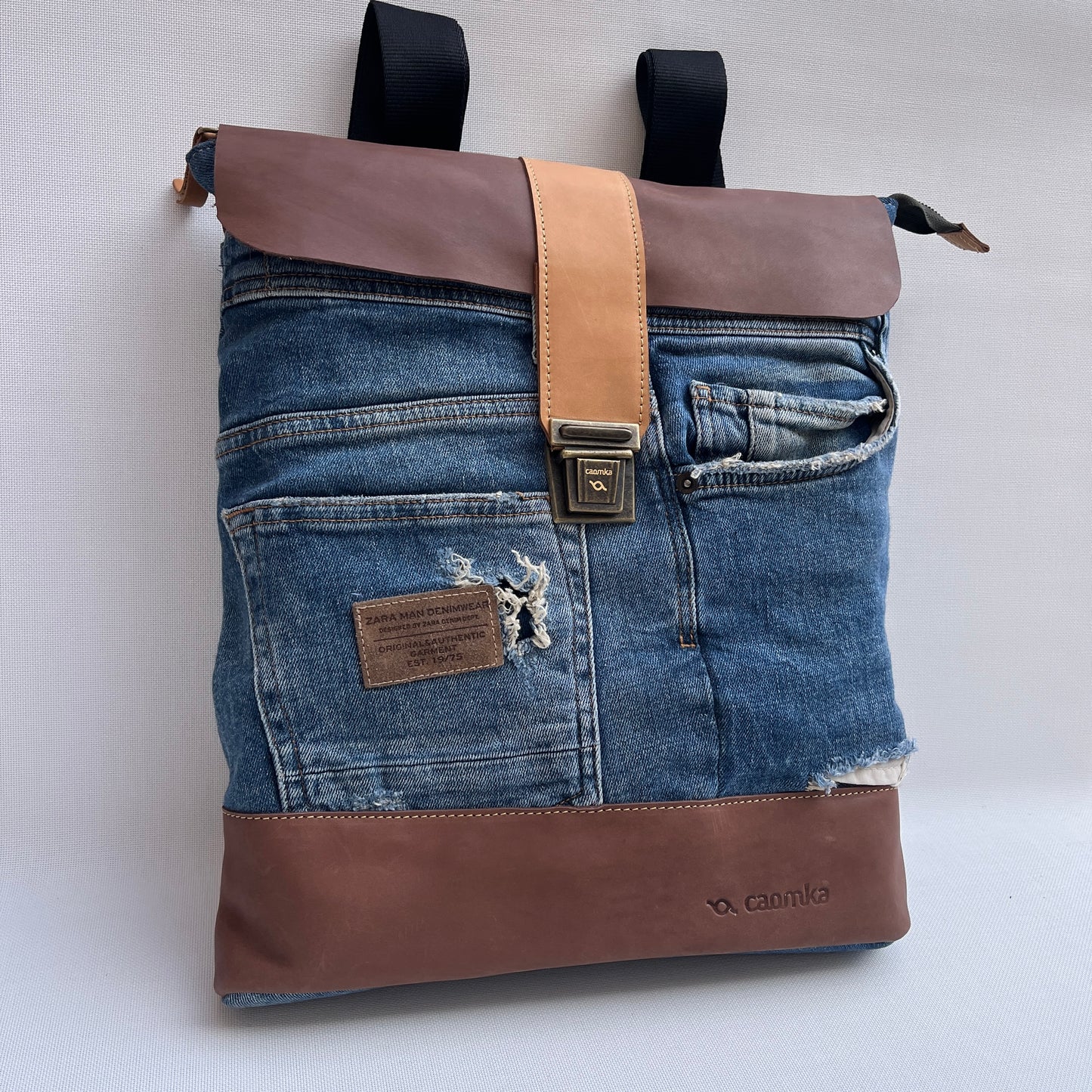 Mochila Top Caomka Recycled ♻️ Jeans · Pieza Única 15242