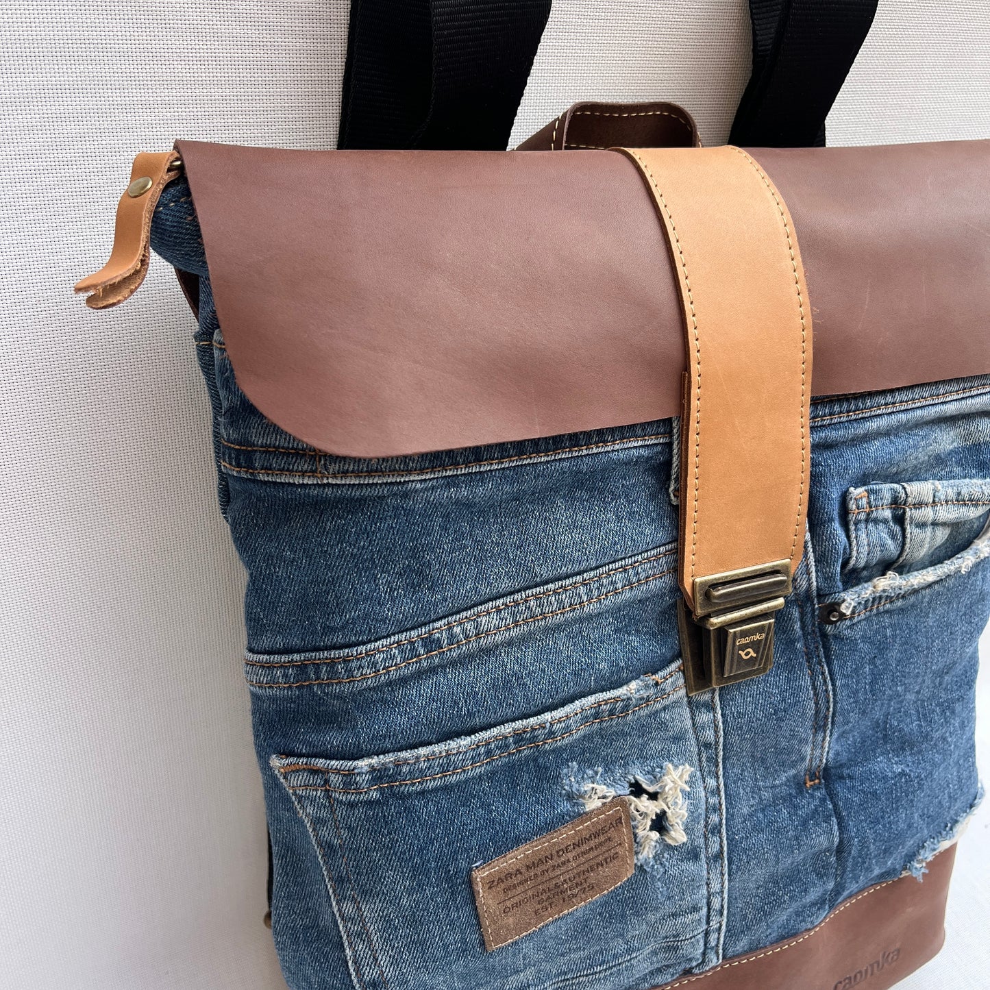 Mochila Top Caomka Recycled ♻️ Jeans · Pieza Única 15242