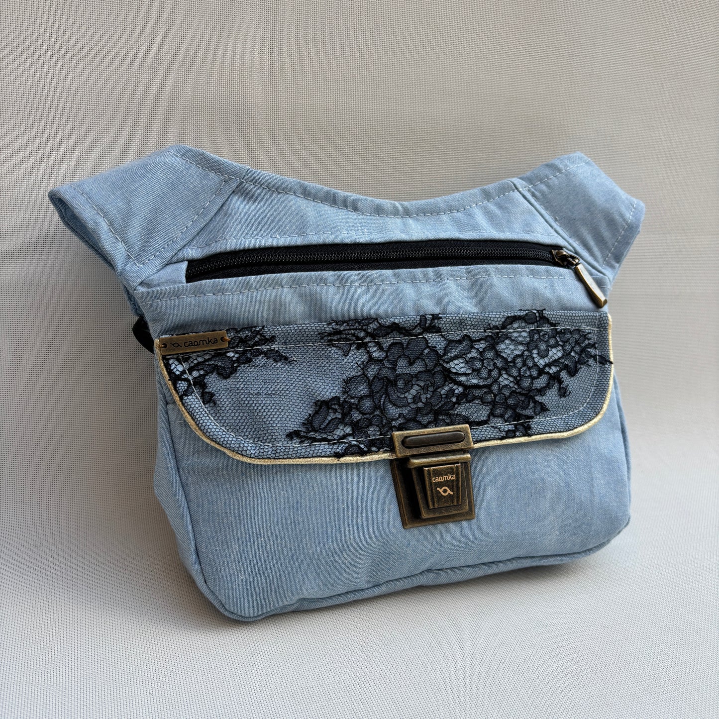 Riñonera "Elegant Sky Blue Top" + Bolsillo trasero · Pieza Única Núm. 18475