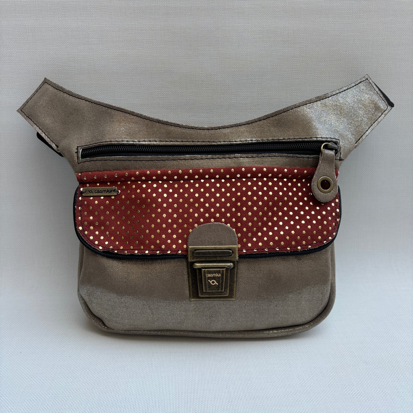 Riñonera"Elegant Champany & Dots" + Bolsillo trasero · Pieza Única Núm. 16600