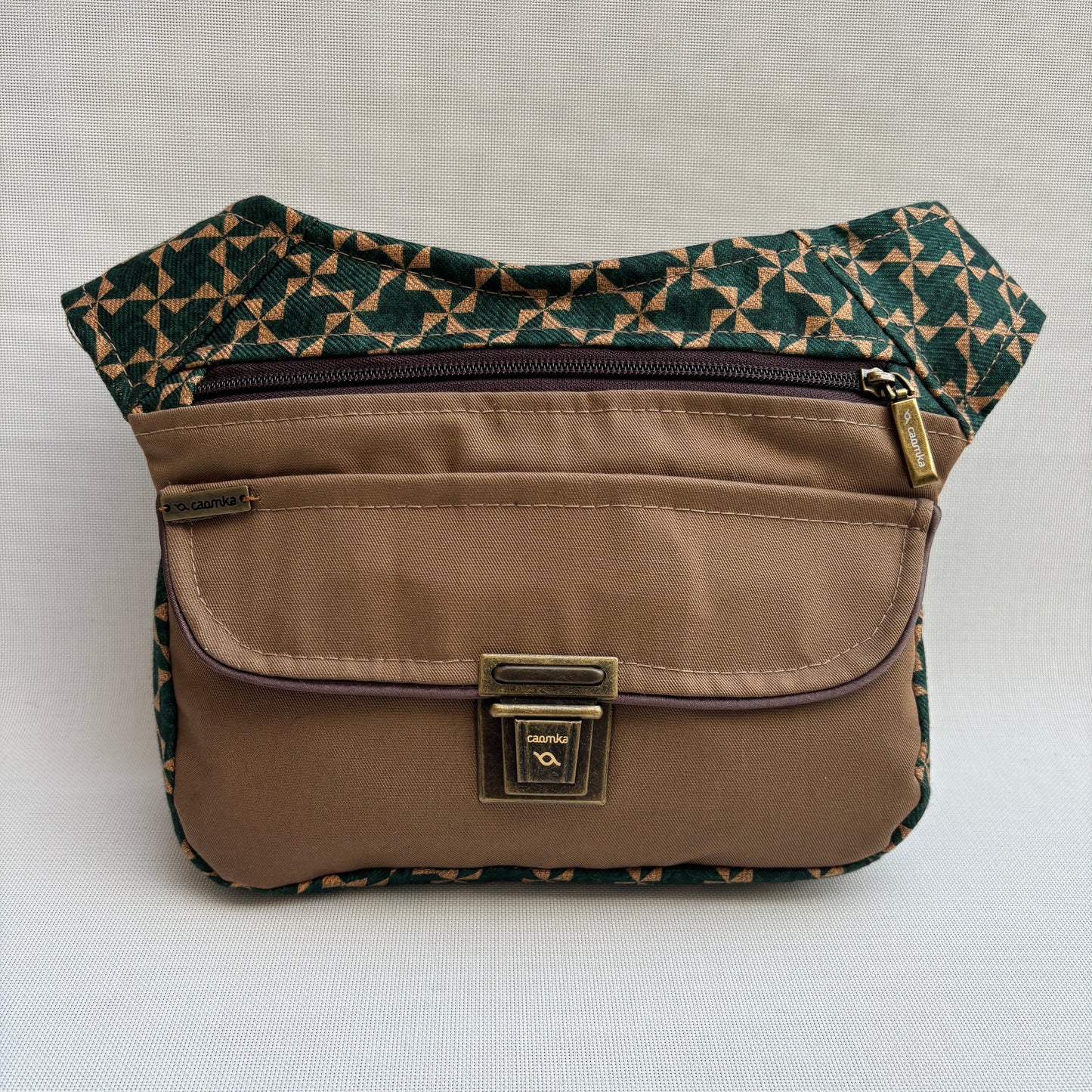 Riñonera "Special Brown & Green Top" + Bolsillo trasero · Pieza Única Núm. 18555
