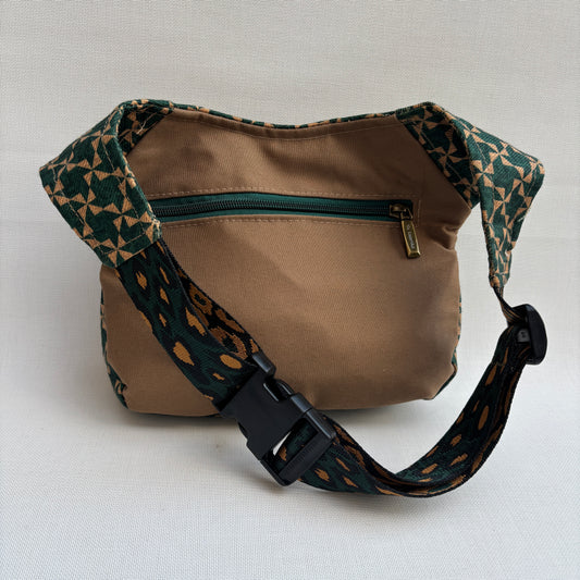 Riñonera "Special Brown & Green Top" + Bolsillo trasero · Pieza Única Núm. 18555