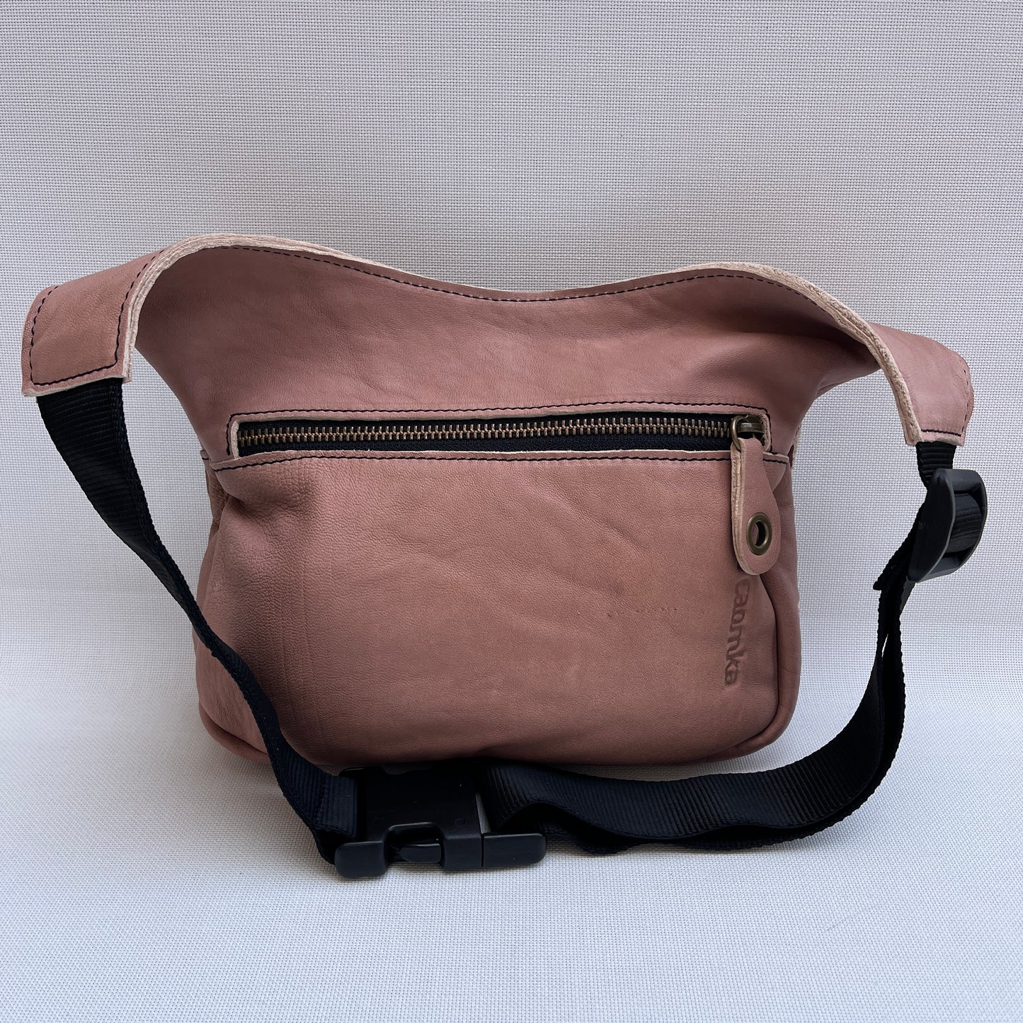 (TARA) Special Brown &amp; Silver BioCuir® natural leather Unique Piece No. 10858