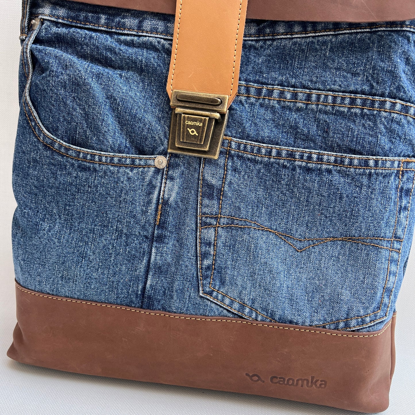 Mochila Top Caomka Recycled ♻️ Jeans · Pieza Única 15261