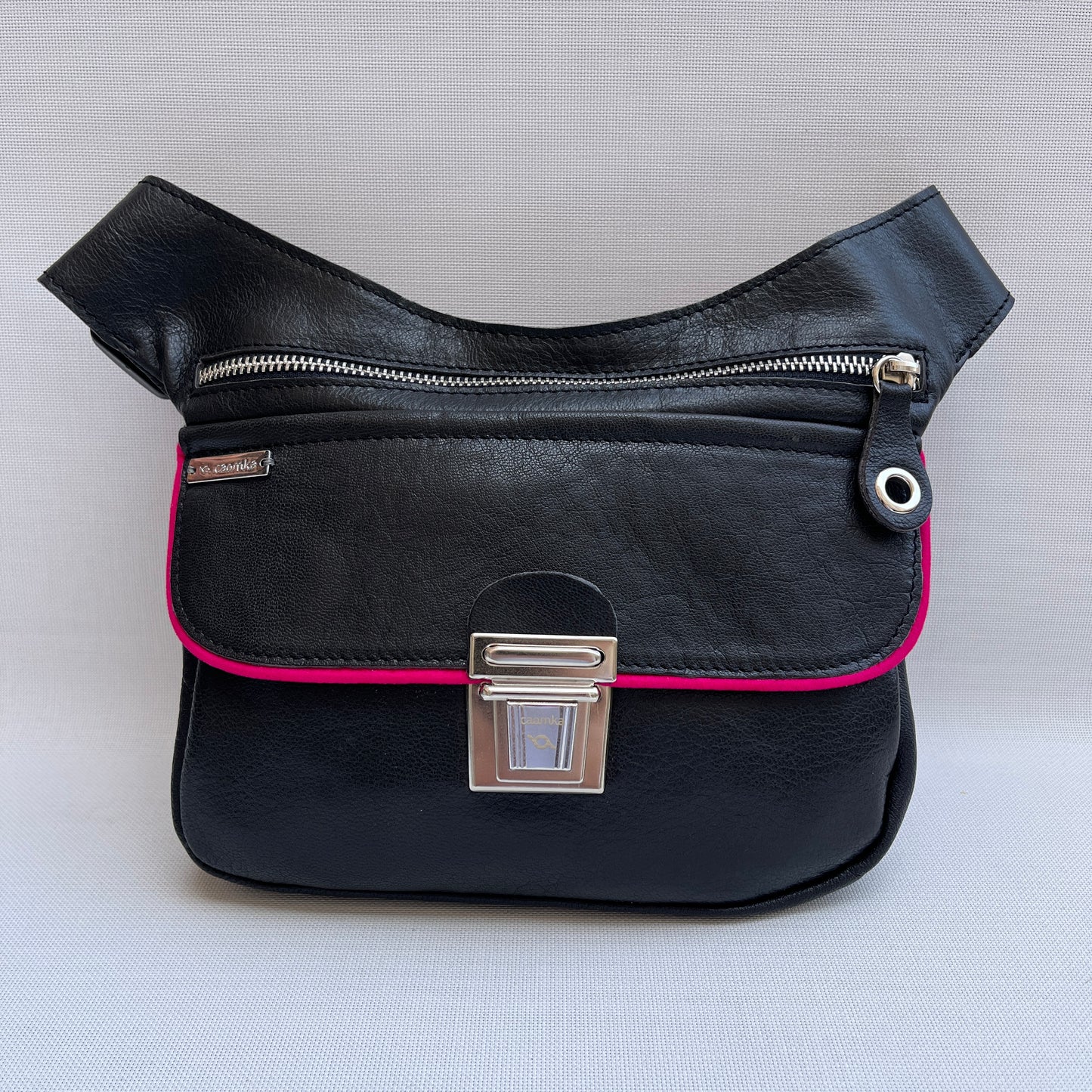 Special "Trencadis" Black &amp; Silver BioCuir® natural leather Unique Piece No. 13329