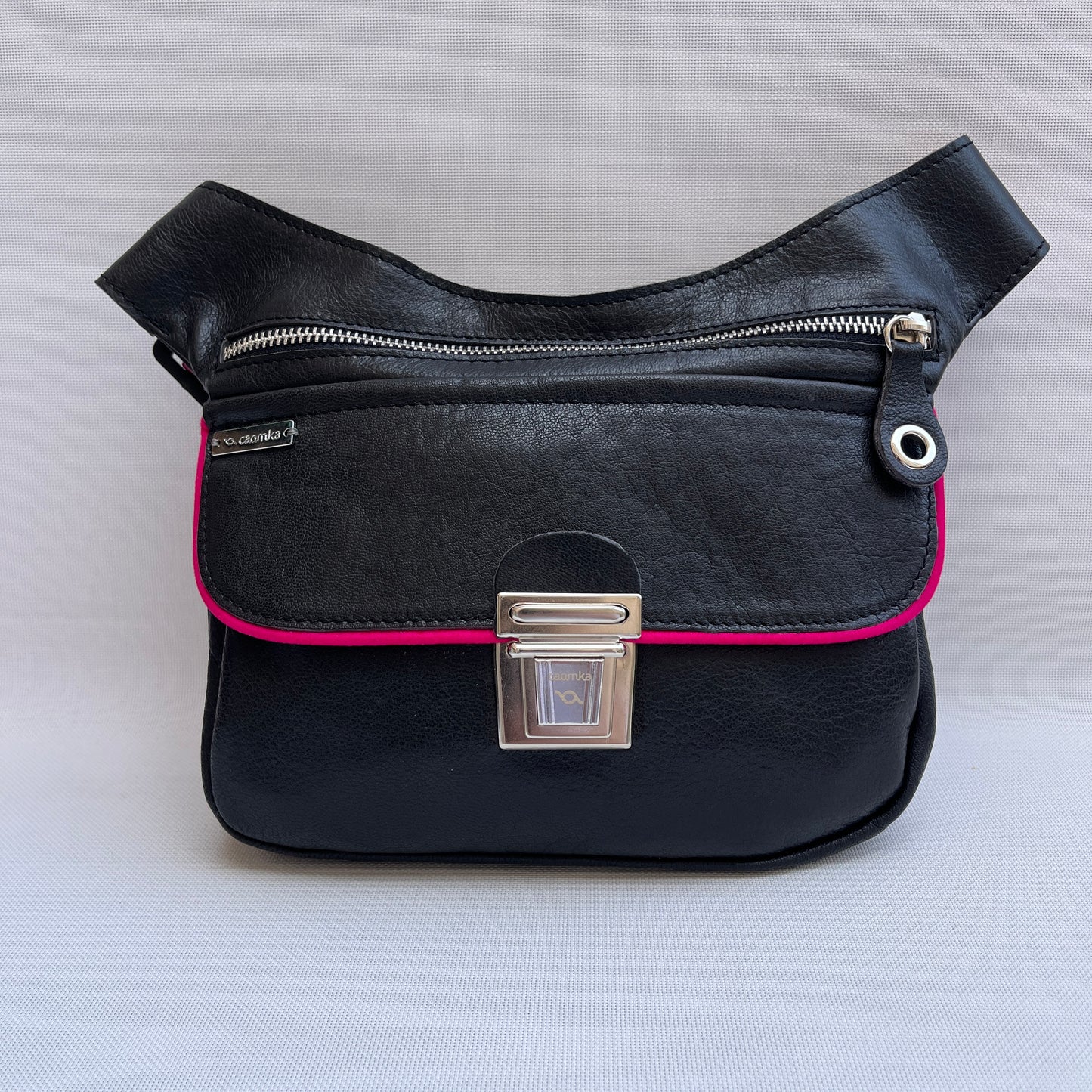 Special "Trencadis" Black &amp; Silver BioCuir® natural leather Unique Piece No. 13329