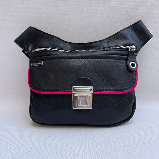 Special "Trencadis" Black &amp; Silver BioCuir® natural leather Unique Piece No. 13329