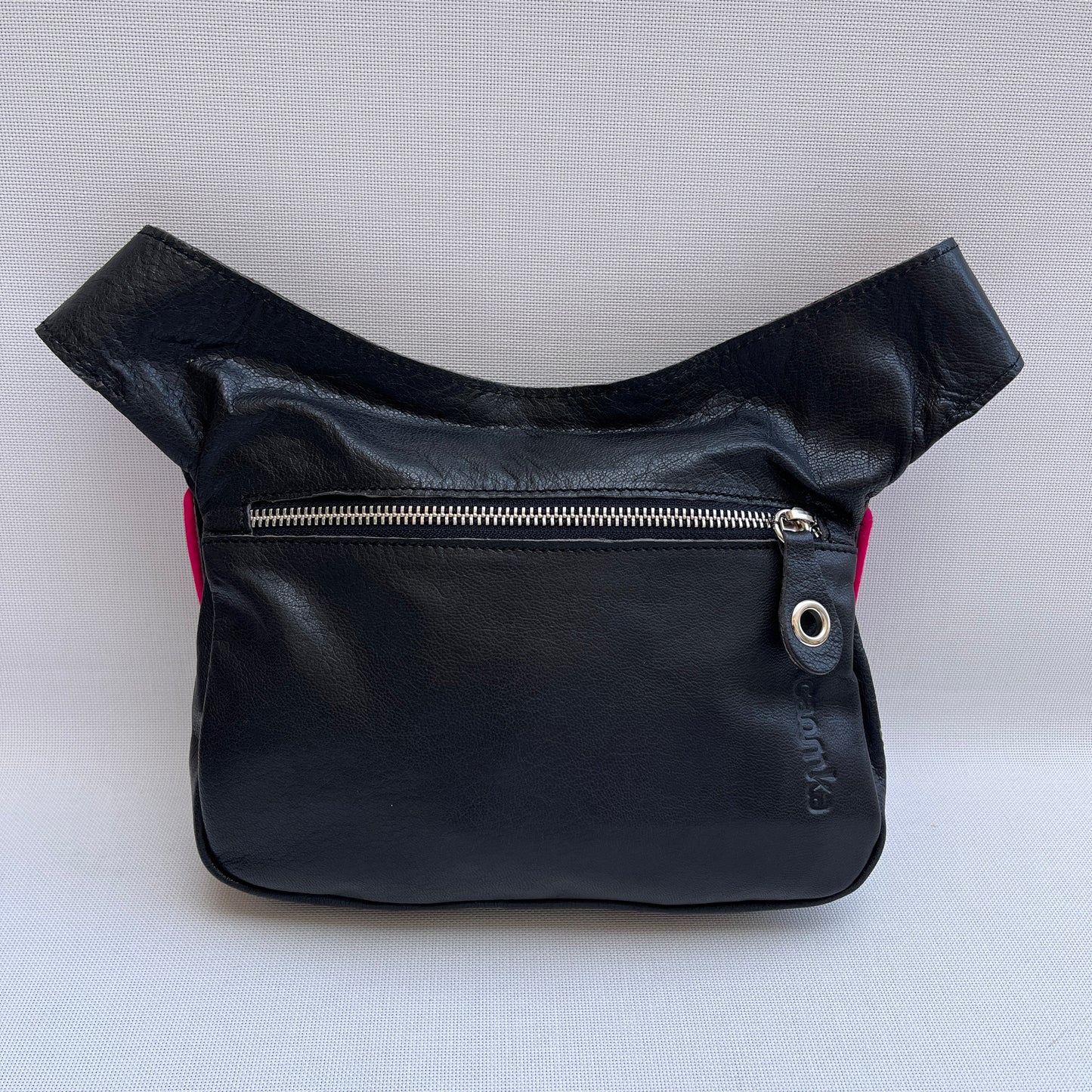 Special "Trencadis" Black &amp; Silver BioCuir® natural leather Unique Piece No. 13329