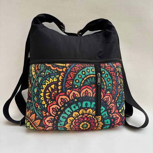 Mochila - Bolso - Tote Bag Impermeable · Multifunción · "Nepal" Mandala Colors · Súper ligera · Pieza Núm. 19485