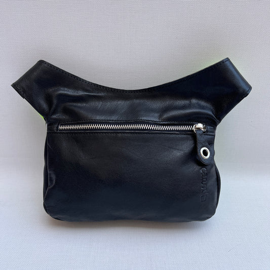 Special "Trencadis" Black &amp; Silver BioCuir® natural leather Unique Piece No. 13329