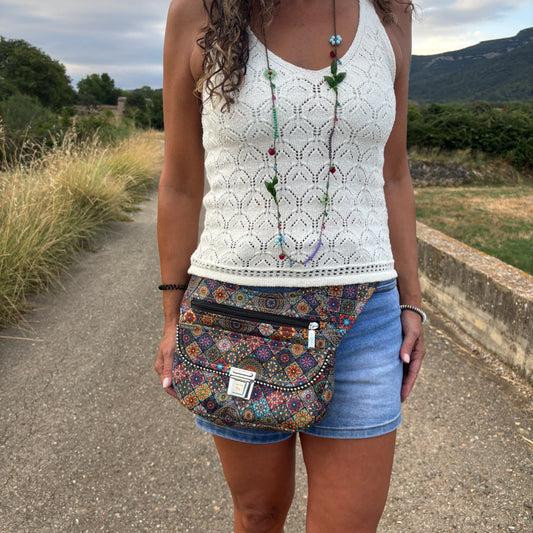 Riñonera "Special Mandalas Top" + Bolsillo trasero · Pieza Única Núm. 17810