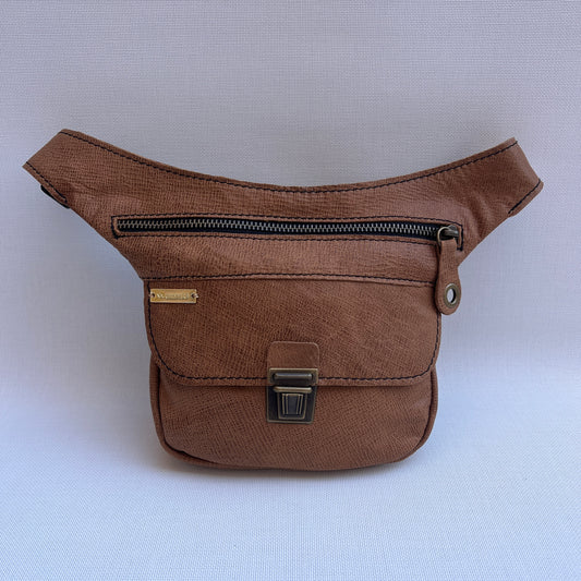 Mini Brown & Old Gold · Piel natural BioCuir® · Pieza Exclusiva Núm. 15321