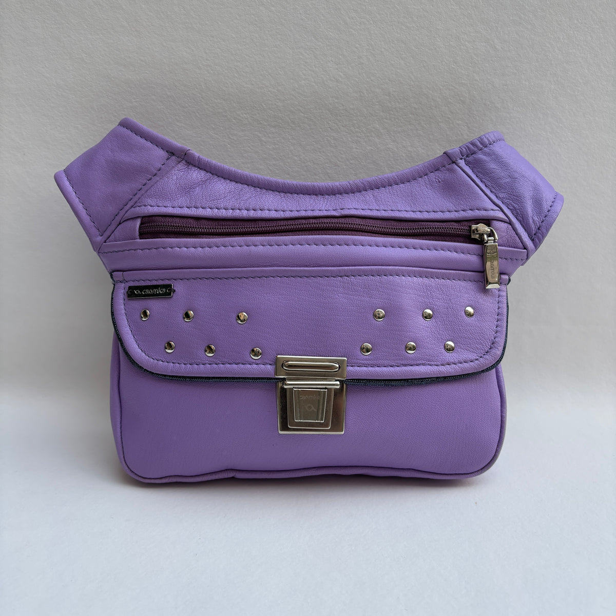 Riñonera "Premium Lavanda Top” + Bolsillo trasero · Piel · Pieza Única Núm. 19441