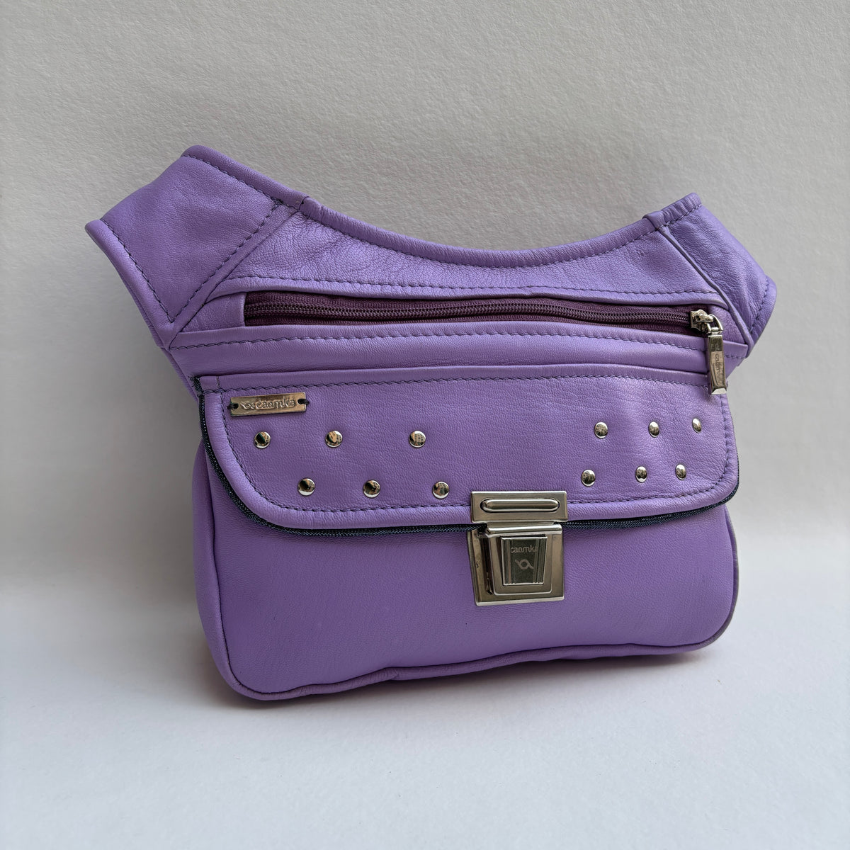 Riñonera "Premium Lavanda Top” + Bolsillo trasero · Piel · Pieza Única Núm. 19441