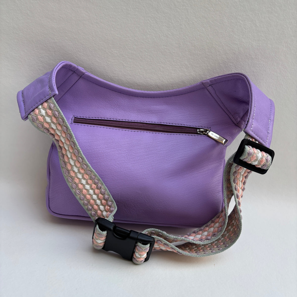 Riñonera "Premium Lavanda Top” + Bolsillo trasero · Piel · Pieza Única Núm. 19441