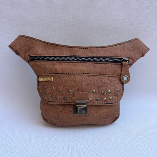 Mini Premium Brown & Old Gold · Piel natural BioCuir® · Pieza Exclusiva Núm. 15308