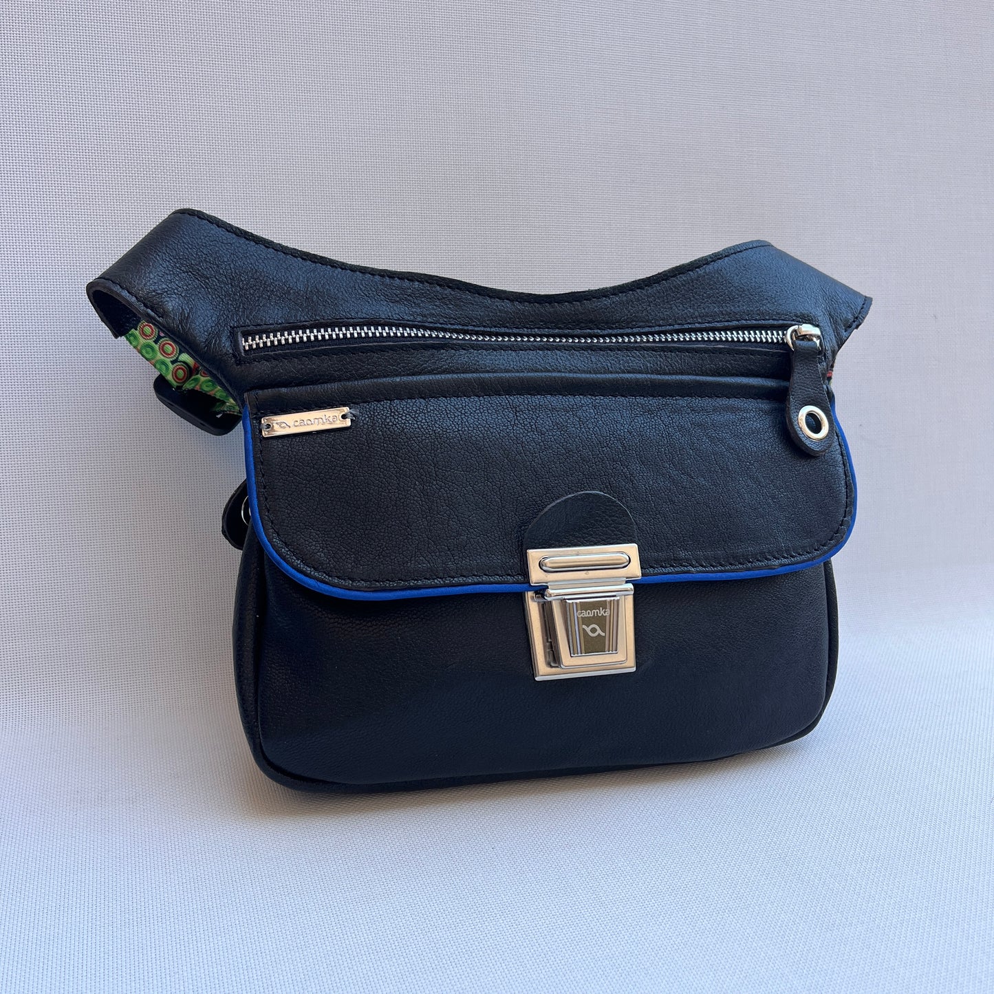 Special "Trencadis" Black &amp; Silver BioCuir® natural leather Unique Piece No. 13329