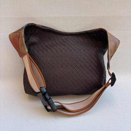 Riñonera "Elegant Patchwork Brown Top" · Polipiel · Pieza Única Núm. 18468