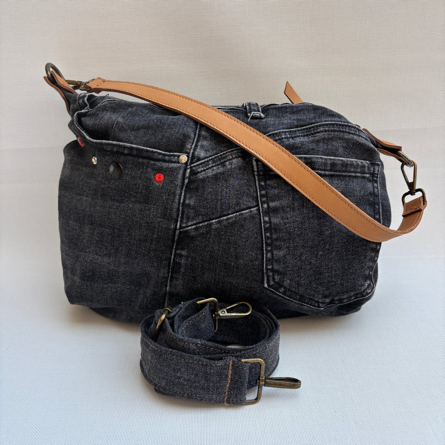 Bolso, bandolera vaquero · Multifunción · ♻️ Jeans Recycled ♻️ · Pieza Única Núm. 17838